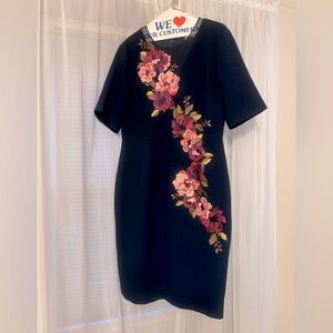 Trina Turk | Knightly Floral Printed Embroidered Sheath Dress